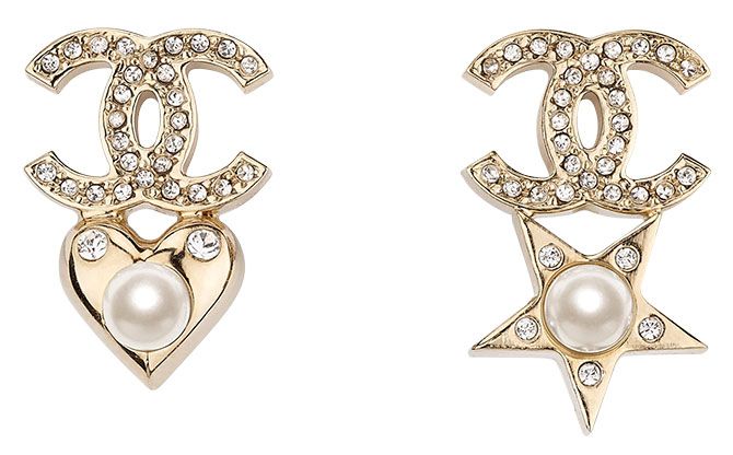 Chanel glass and pearl earrings