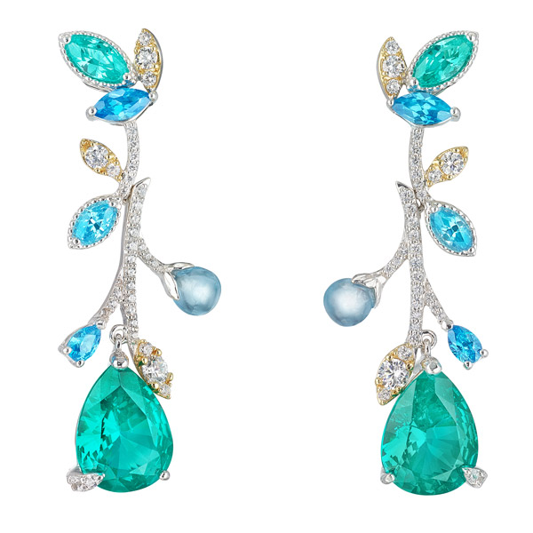 Anabela Chan tourmaline vine earrings