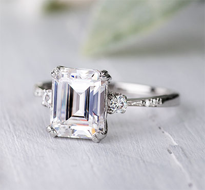 Charles and Colvard forever one moissanite ring