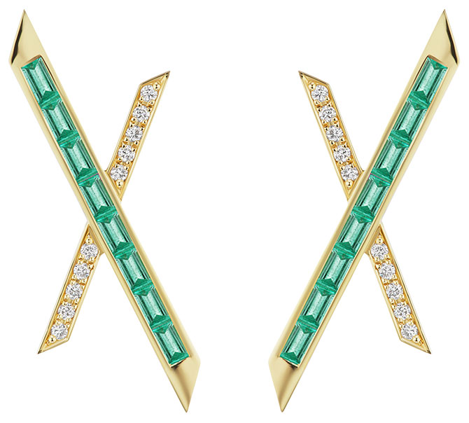 Emily P Wheeler baby X emerald earrings