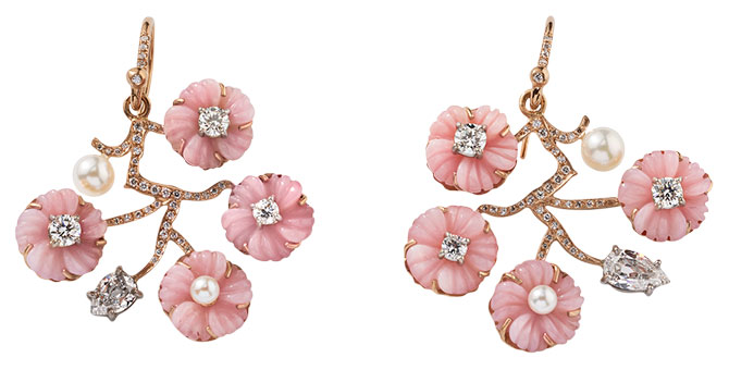 Irene Neuwirth pink opal cherry blossom earrings