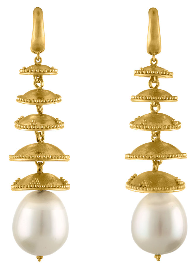 Prounis pagona south sea pearl earrings