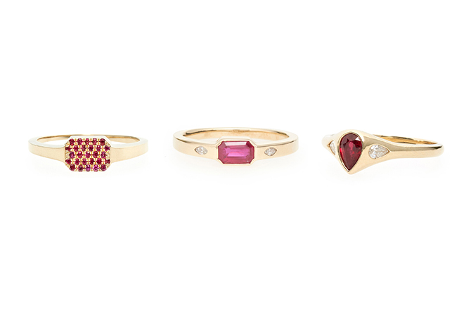 Talon ruby rings