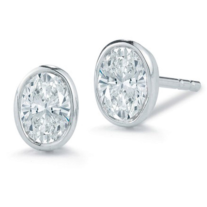 Nader Kash oval diamond earrings