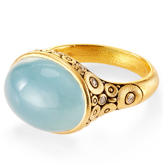 Alex Sepkus Circle Set aquamarine ring