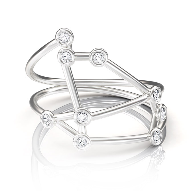 Jessie V E Constellation Aries ring