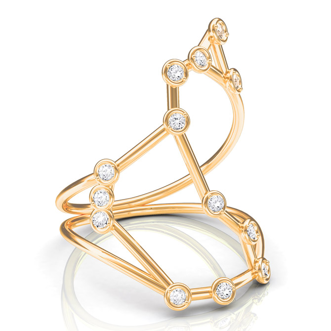 Jessie V E Constellation Scorpio ring