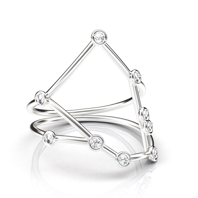 Jessie V E Constellation Taurus ring