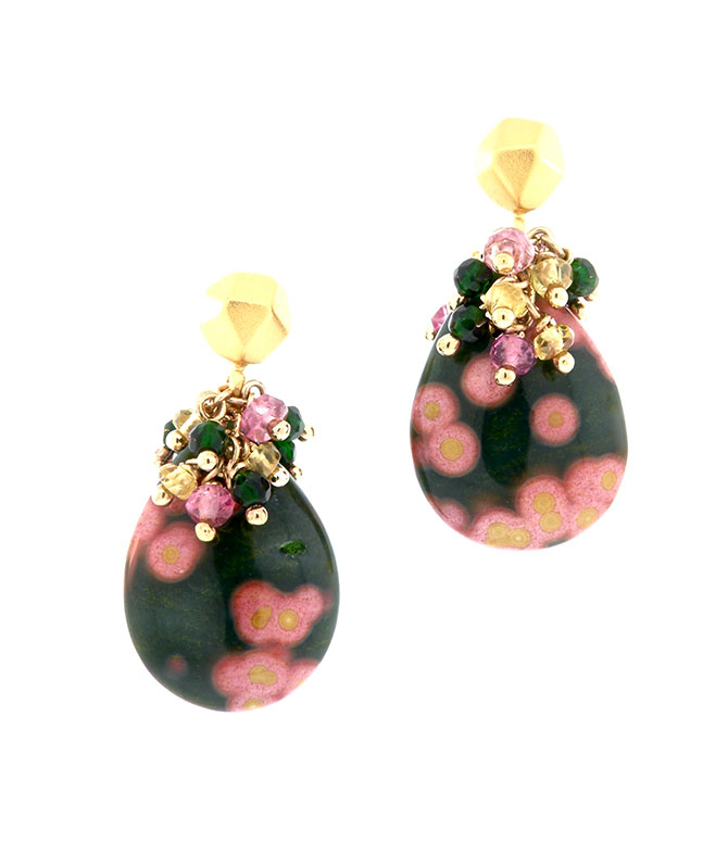 Dana Busch blossoming plumeria earrings