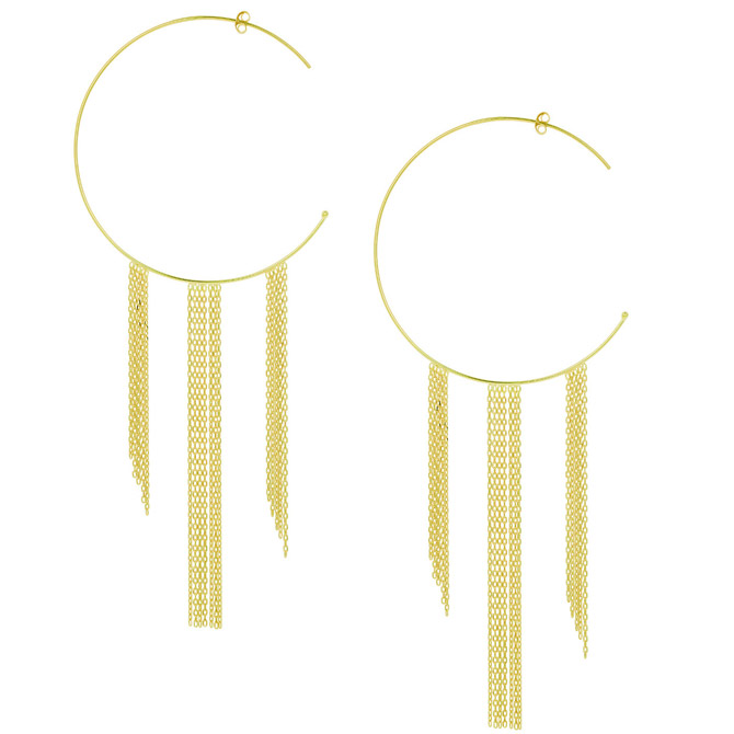 Sweet Pea Gold Dust chain hoop earrings