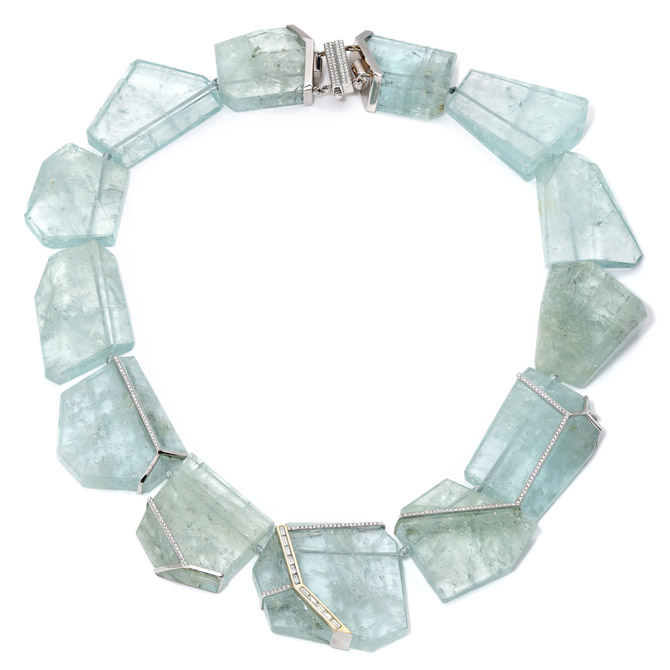 Emily P Wheeler aquamarine collar necklace