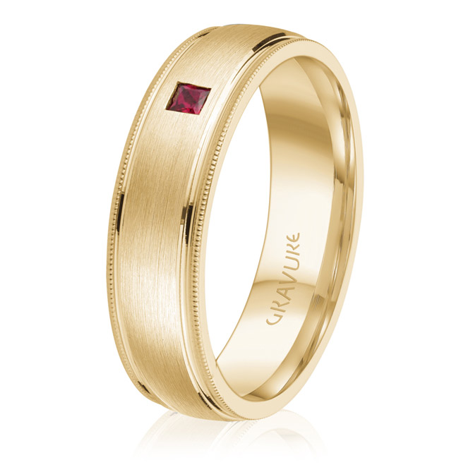 Gravure Commitment ruby wedding band