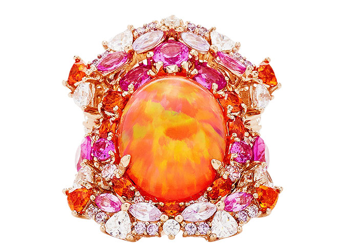 Anabela Chan coral opal ocean ring