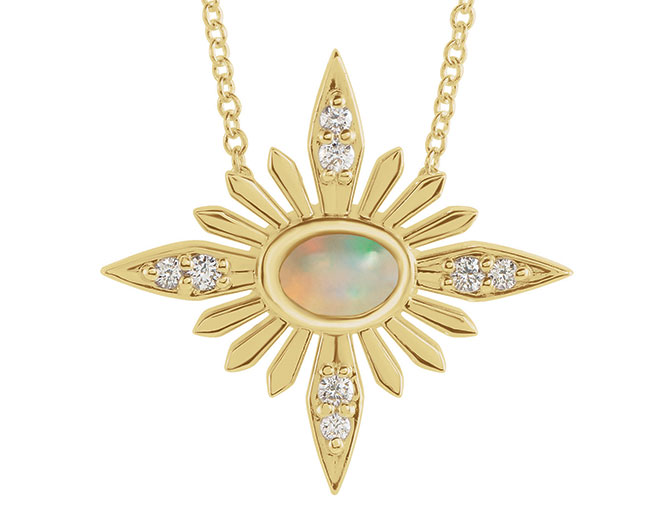 EI choice Stuller celestial diamond opal necklace