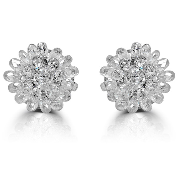 Vivaan briolette diamond flower earrings