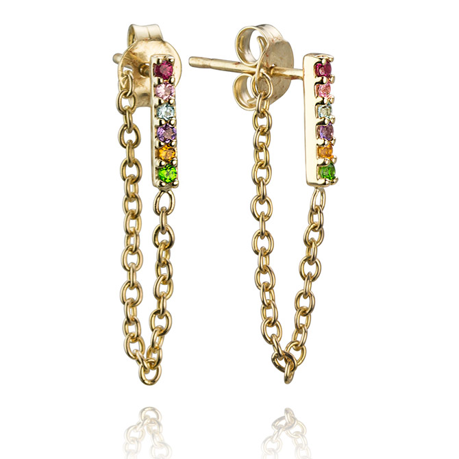 Lafia Jewellery rainbow chain earrings