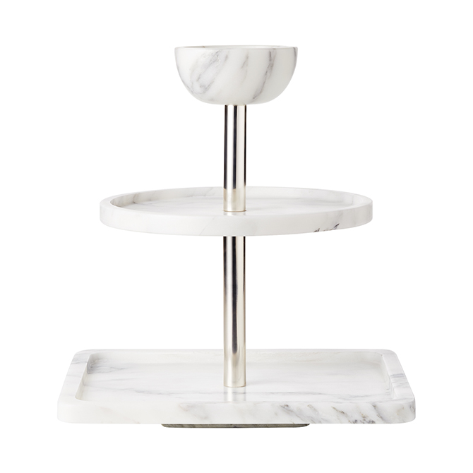 Jennifer Fisher CB2 3 Tier Marble Party Tower