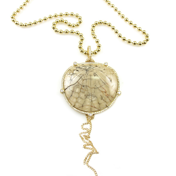 Nan Fusco fossilized sand dollar necklace
