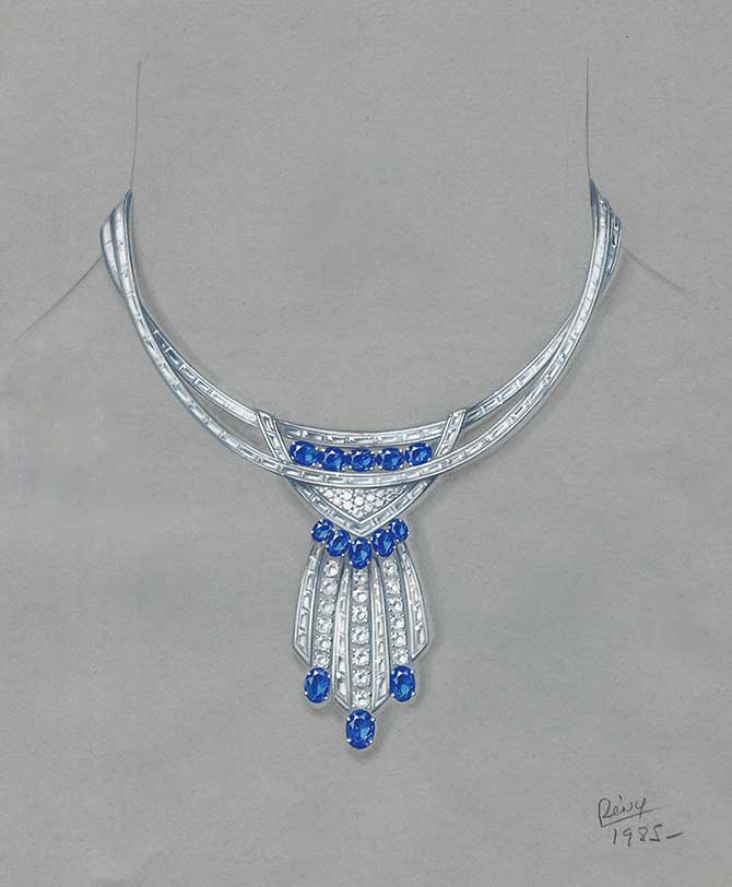 Remy Rotenier Sapphire and Diamond Modern necklace