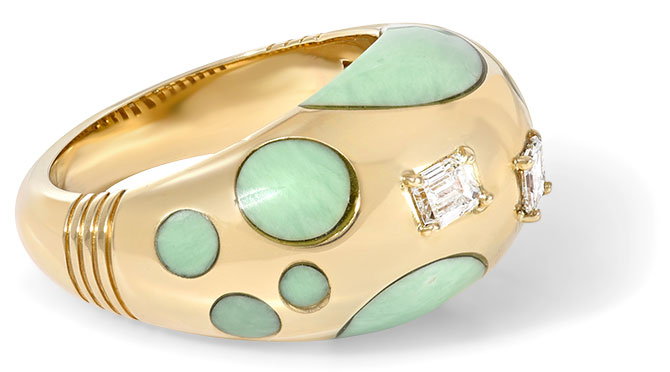 Retrouvai turquoise polka bombe ring