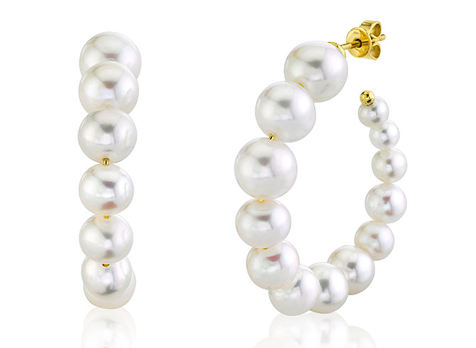 Shy Creation jackie pearl hoop earrings