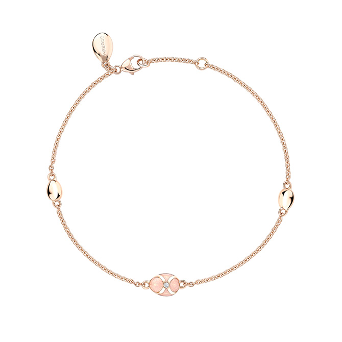 Faberge pink enamel chain bracelet