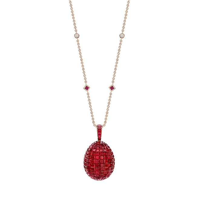 Faberge ruby egg pendant