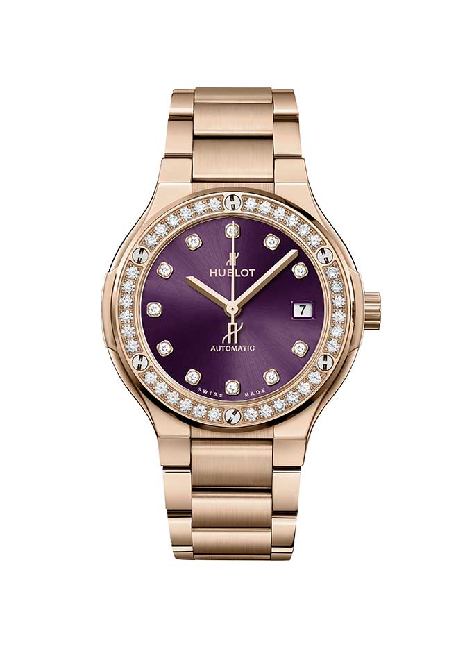 Hublot purple diamond watch