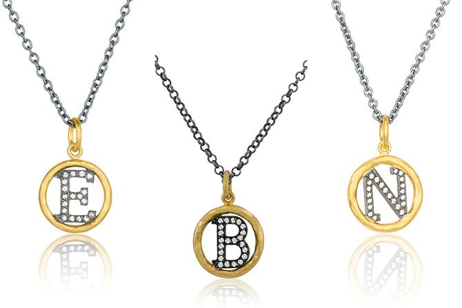 Lika Behar gold initial pendants