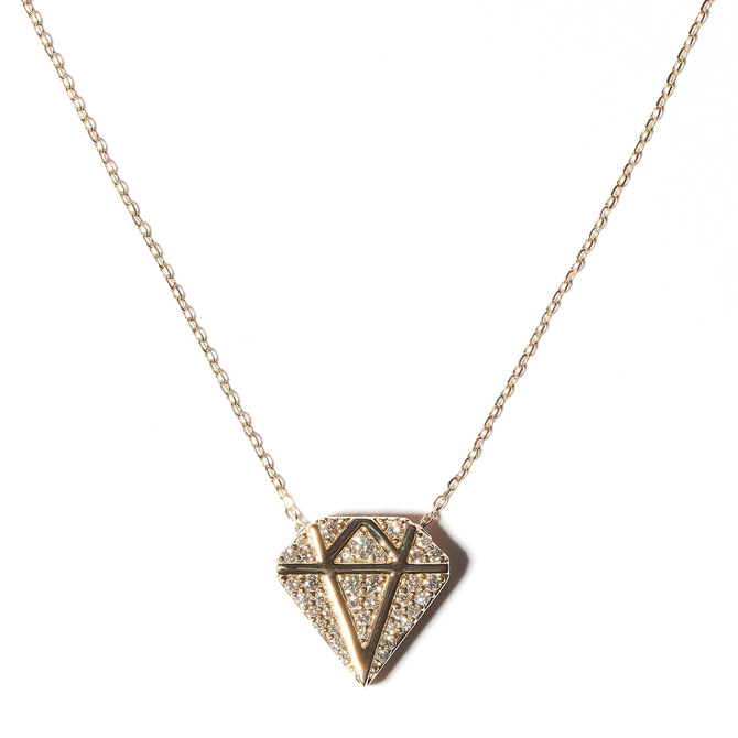 Campbell and Charlotte diamond charm necklace