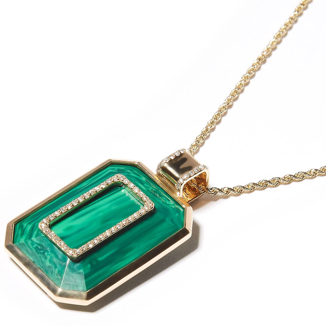 Campbell and Charlotte Found malachite necklace