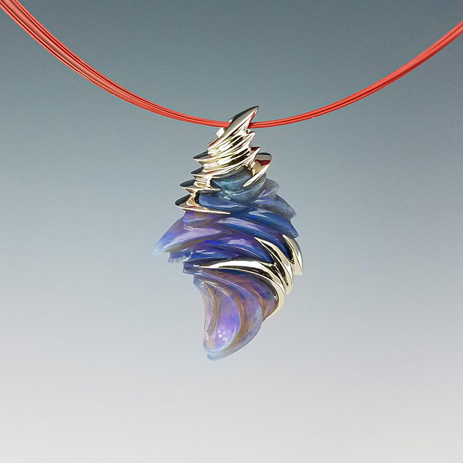 Brody Designs carved opal pendant