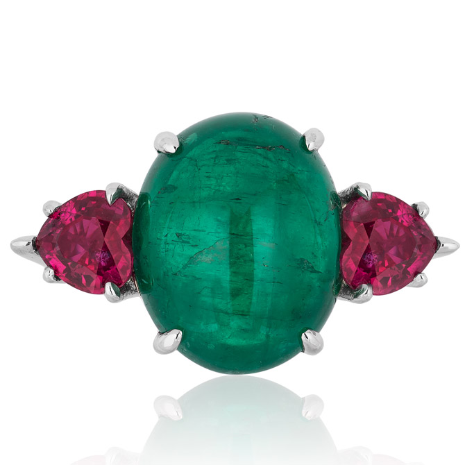 Andreoli emerald and ruby ring