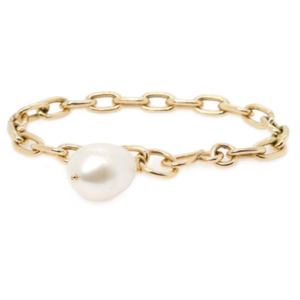 Zoe Chicco pearl charm chain bracelet