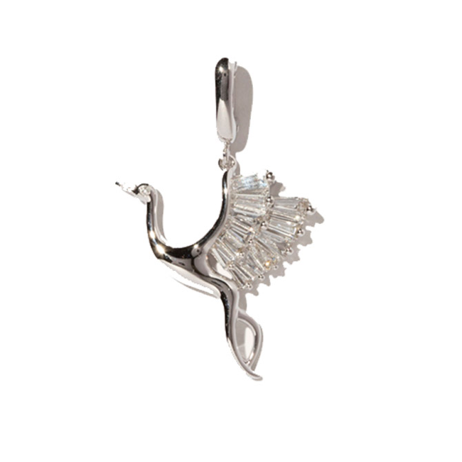 Milamore baguette crane charm