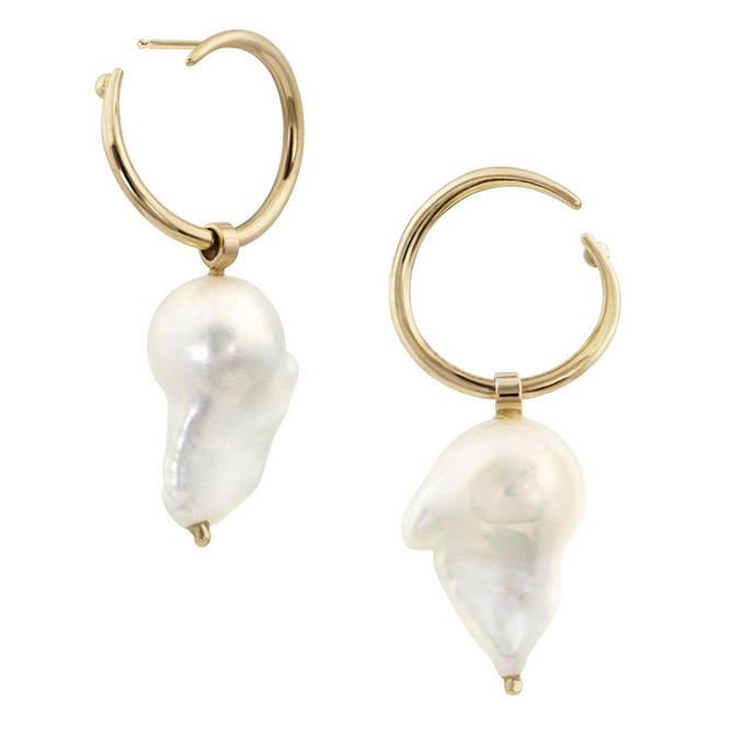 White Space Esme baroque pearl earrings