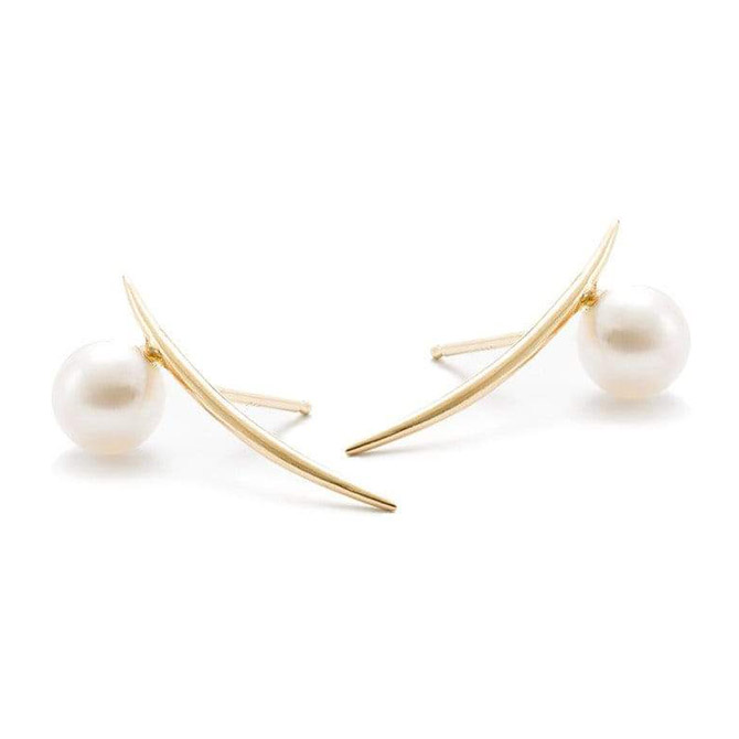 White Space pearl Arc earrings