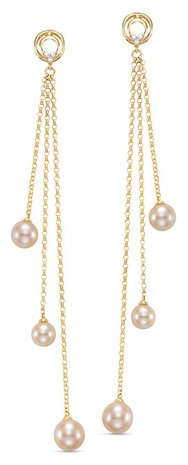 Mastoloni diamond freshwater pearl drop earrings