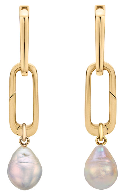 Monica Vinader alta capture charm earrings with nura pearl charms