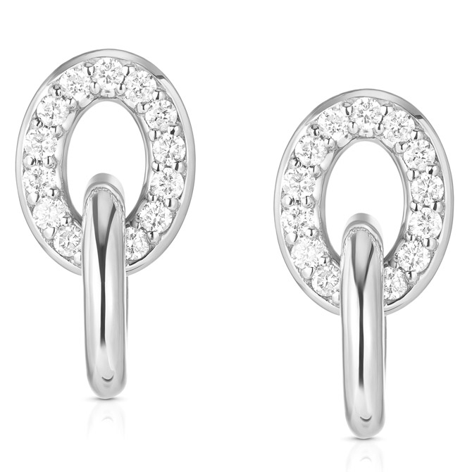 Carbon Hyde white gold linked earrings
