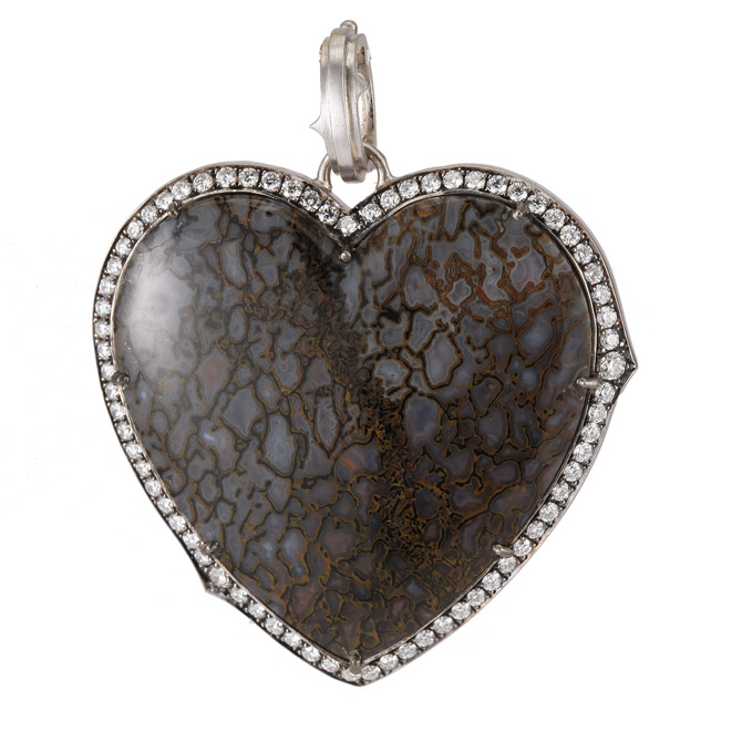 Sylva and Cie mammoth bone heart pendant