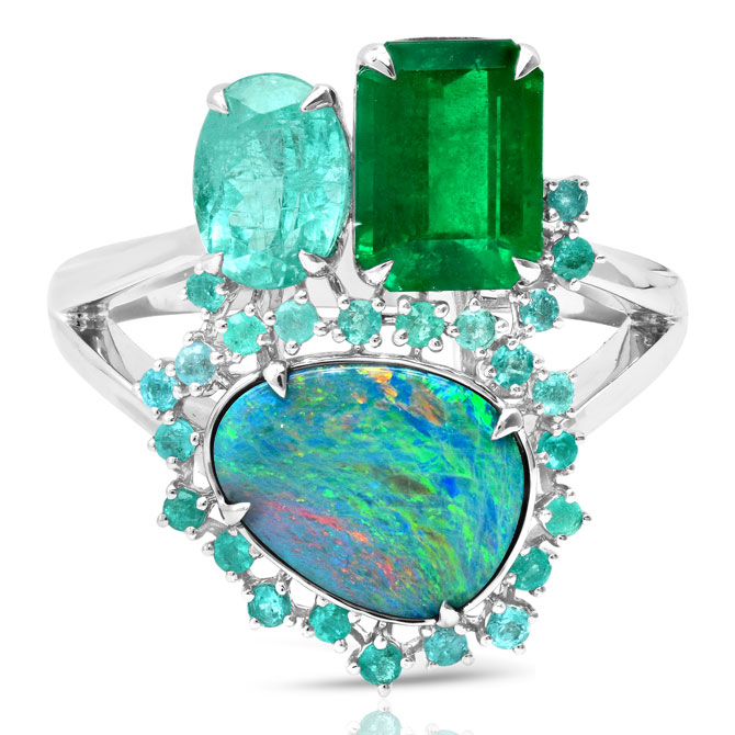 Graziela gemstone cluster ring