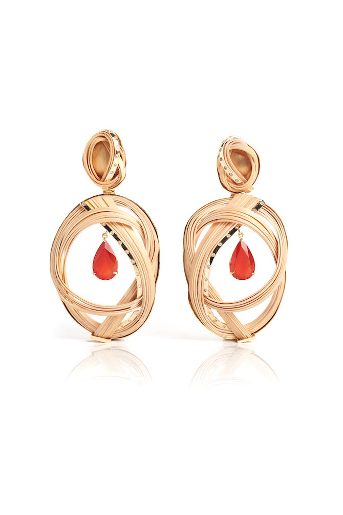 Silvia Furmanovich bamboo fire opal earrings