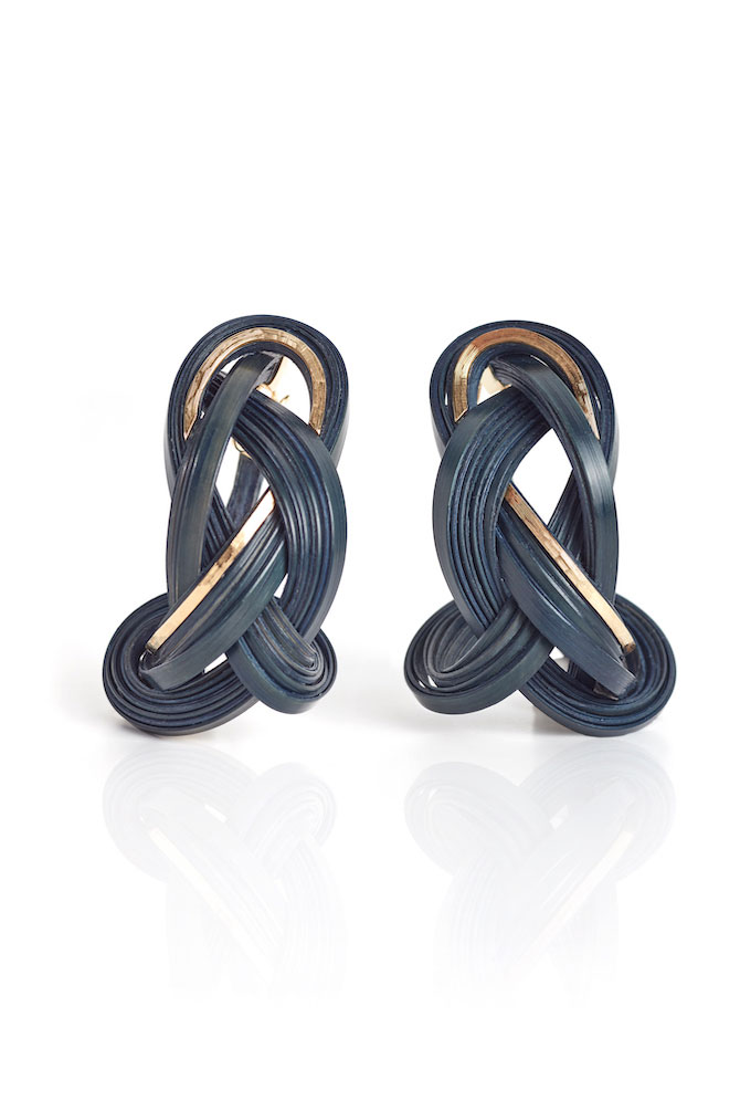 Silvia Furmanovich navy bamboo earrings