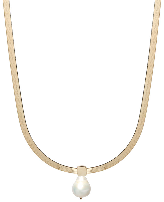 Zoe Chicco baroque pearl herringbone necklace