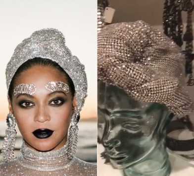 Beyonce crystal turban Laurel DeWitt