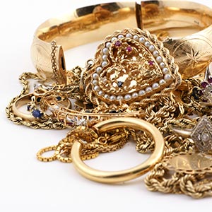 Gold bracelets and rings