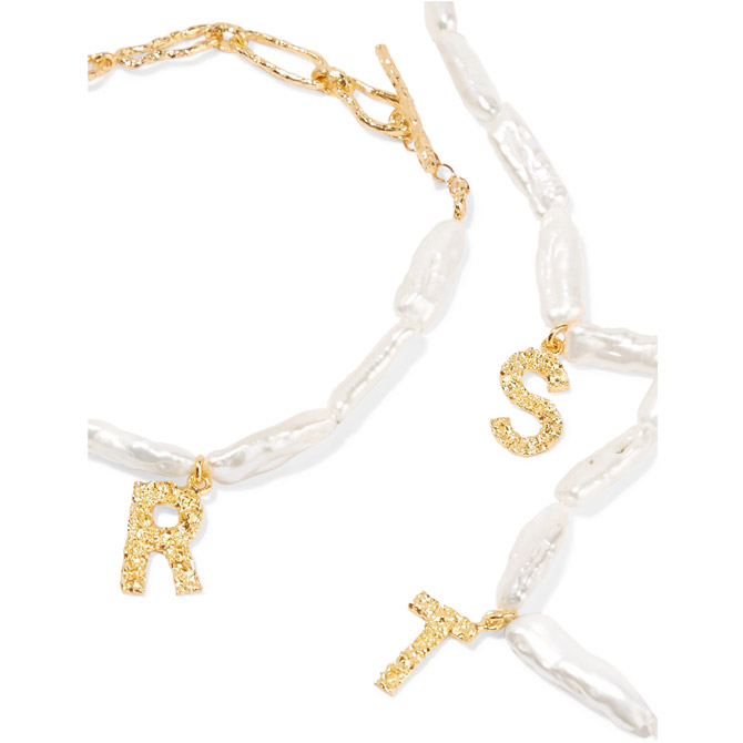 Pacharee birch pearls alphabet bracelet