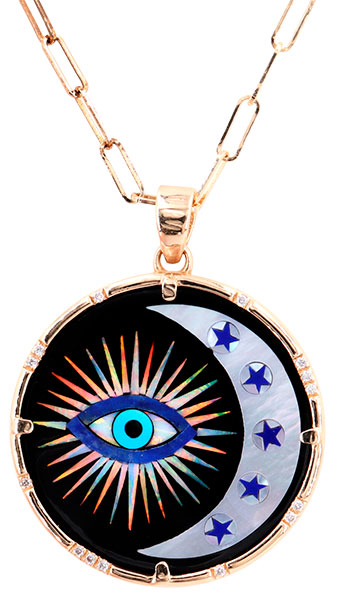 Evie Fine Jewelry evil eye inlay pendant