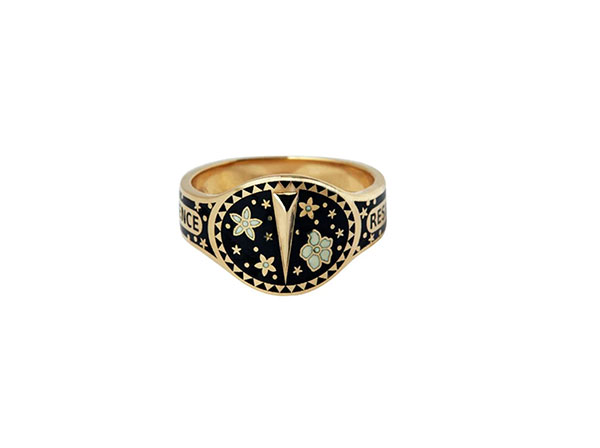 Foundrae Resilience gold and enamel ring